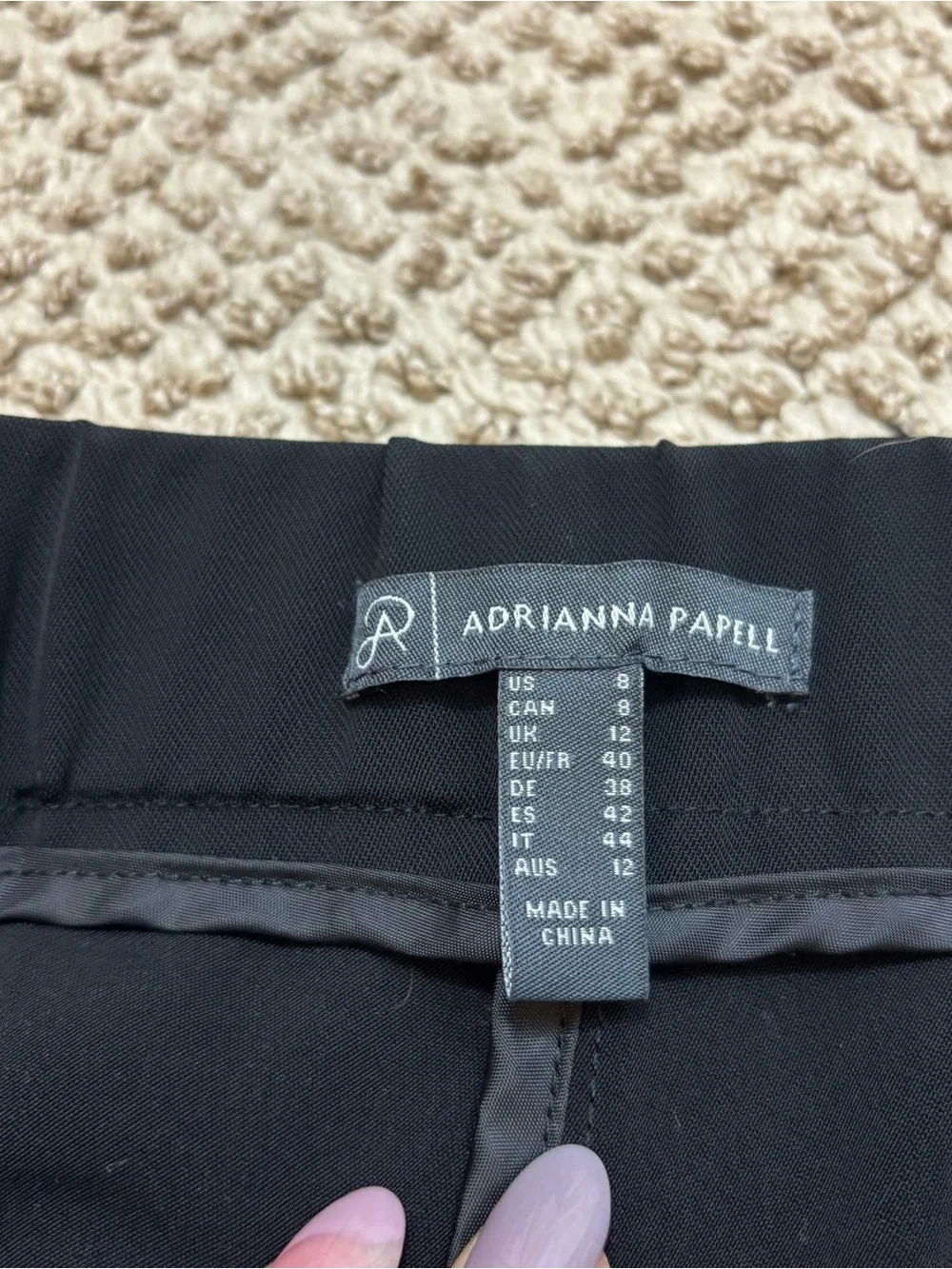 Adrianna Papell Brand Black Trouser Pants Size‎ 8